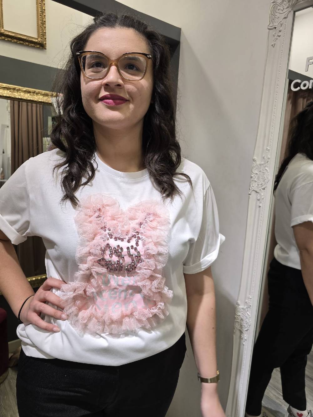 Le Chicche T-shirt Orso Rosa Soddisfazione Garantita