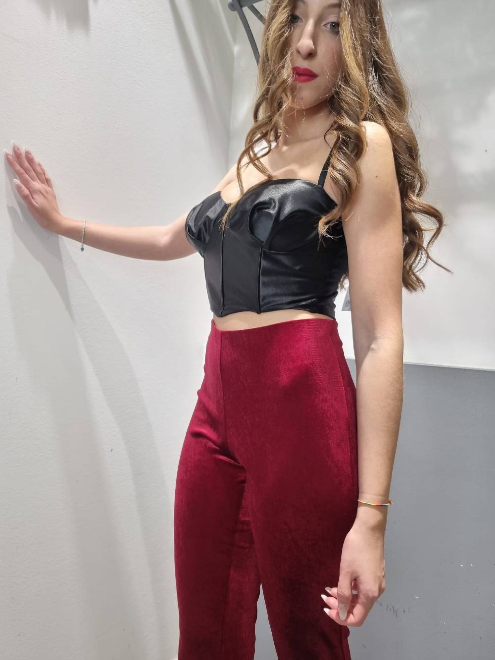 Le Chicche Pantalone Velluto Zampa In Saldo