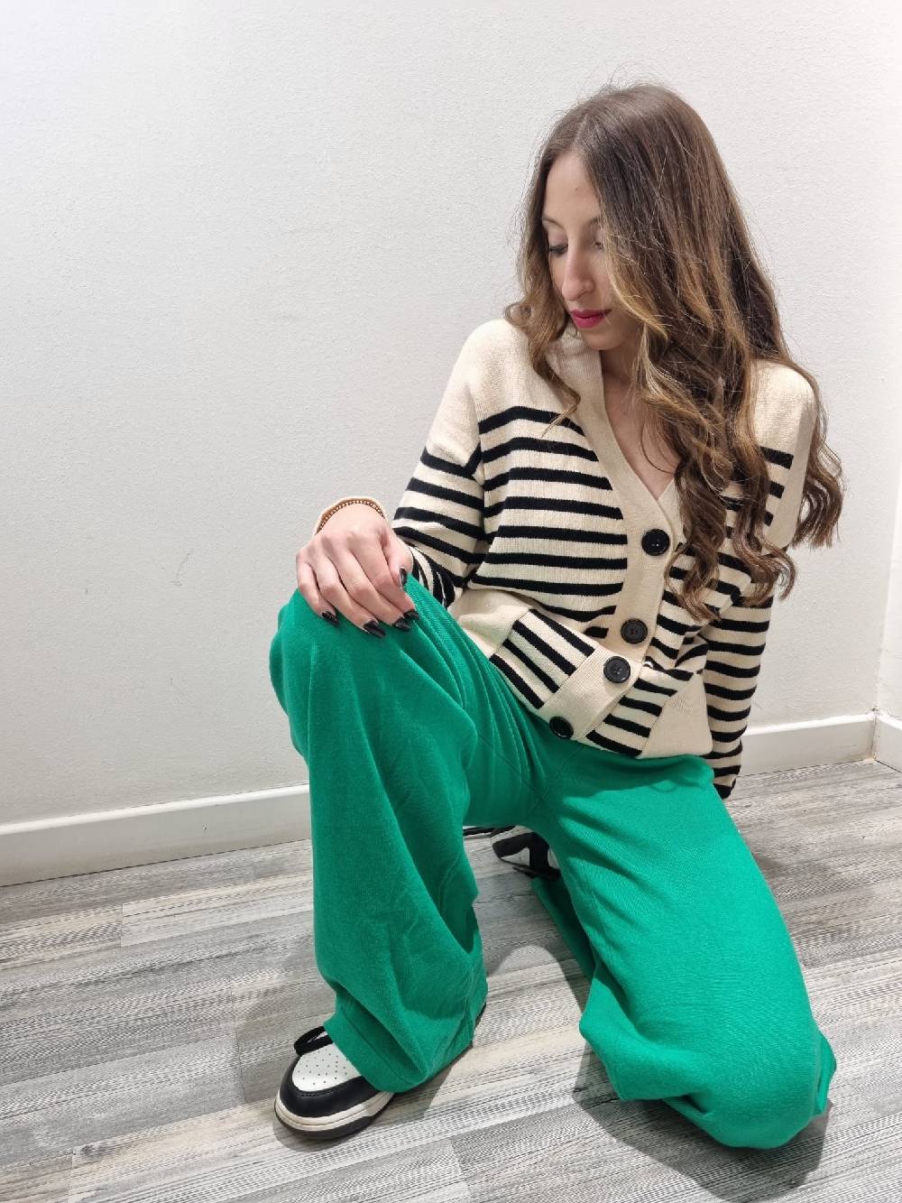 Le Chicche Pantalone Maglina Verde Negozi Online
