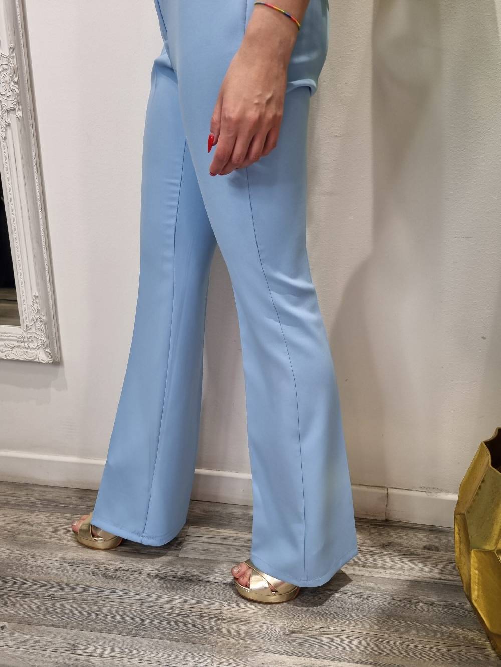 Le Chicche Pantalone Azzurro Cielo Vendita Calda