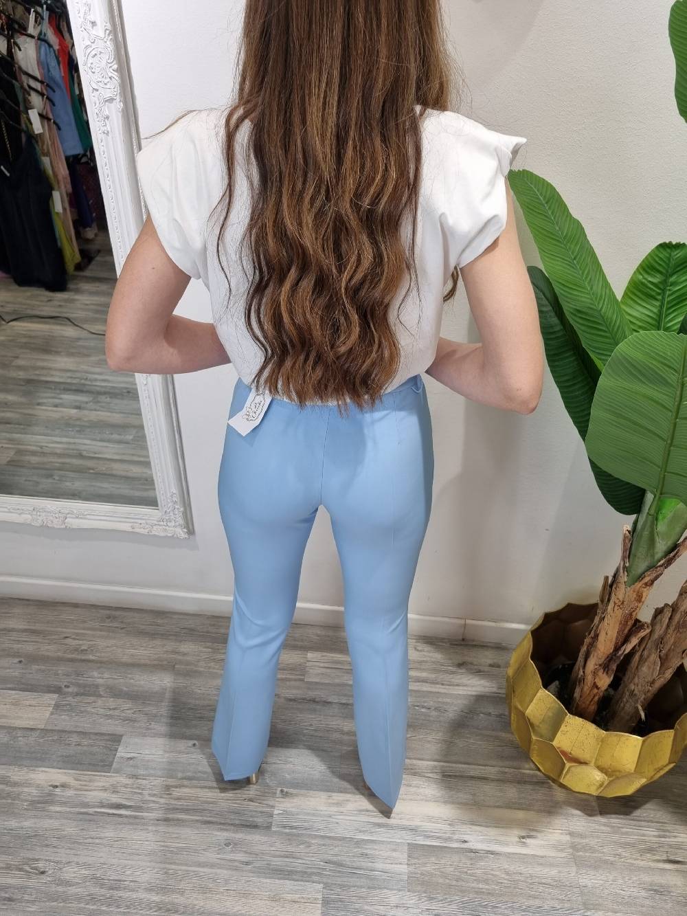 Le Chicche Pantalone Azzurro Cielo Vendita Calda