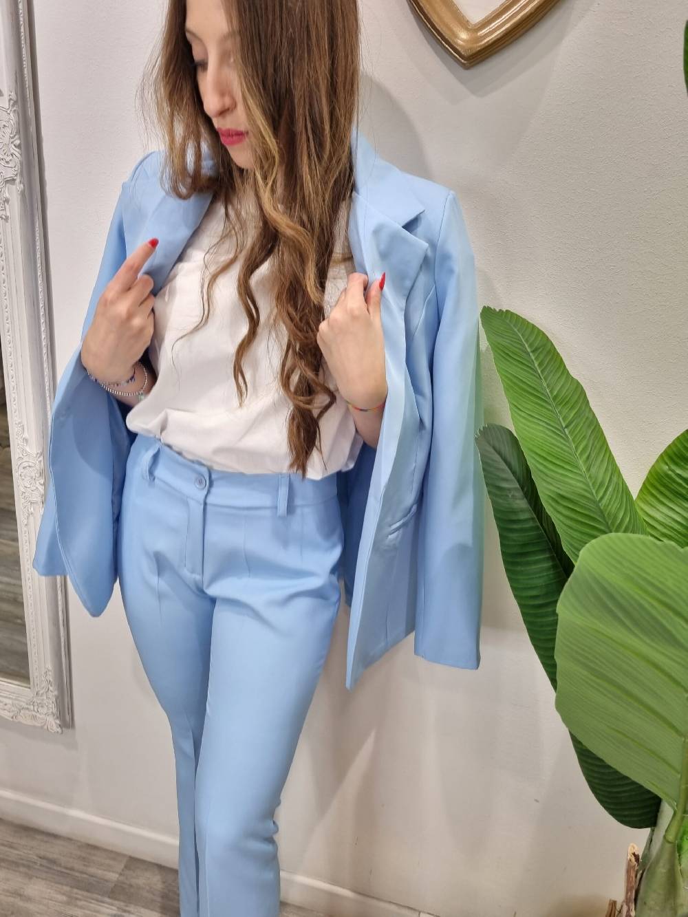 Le Chicche Pantalone Azzurro Cielo Vendita Calda