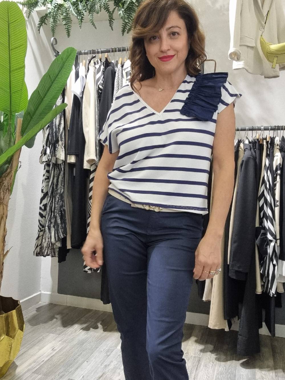 Le Chicche Pantalone Blu Navy Vendita Economica