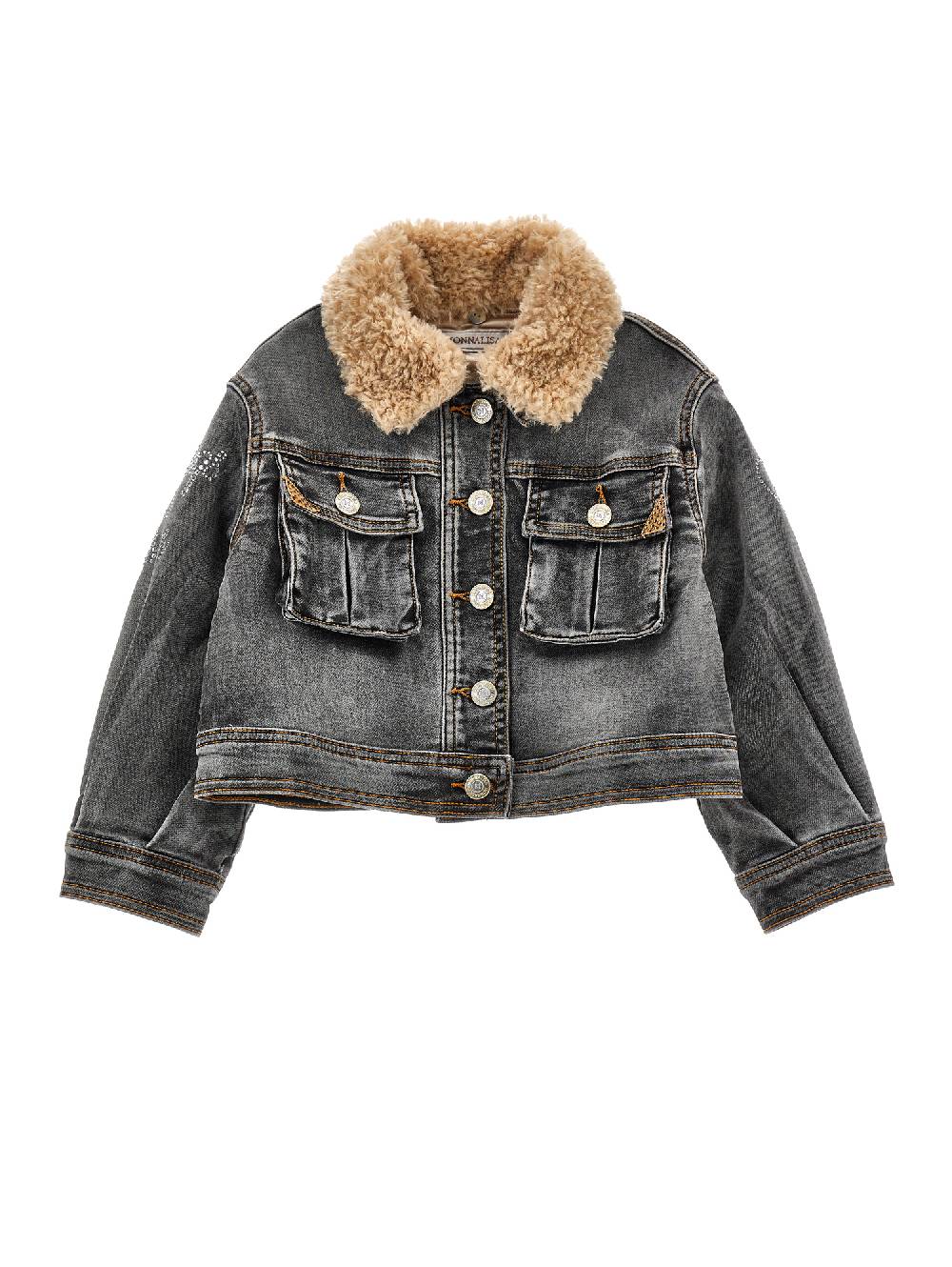 Monnalisa Giubbetto jeans colletto peluche