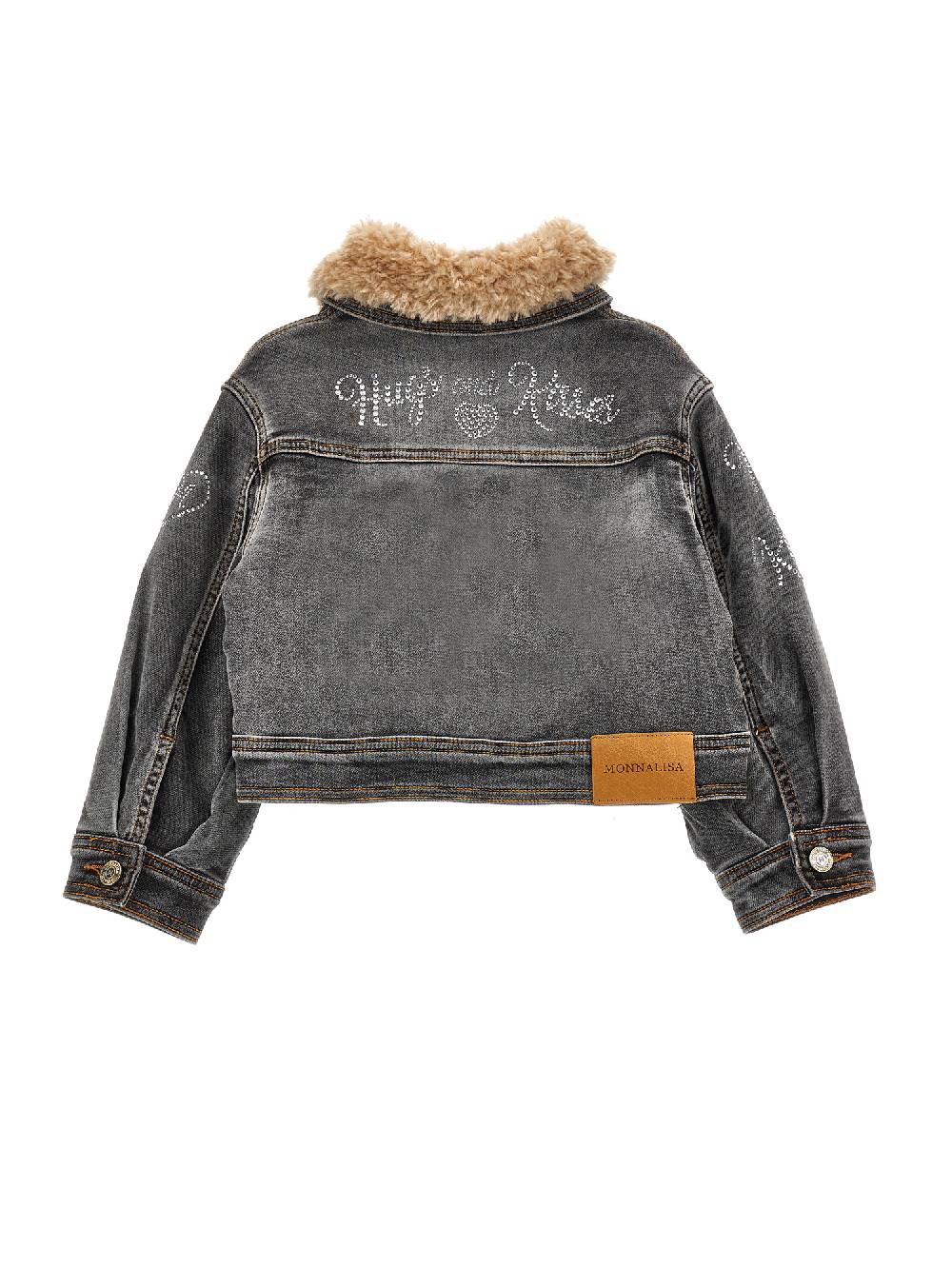 Monnalisa Giubbetto jeans colletto peluche Sconto