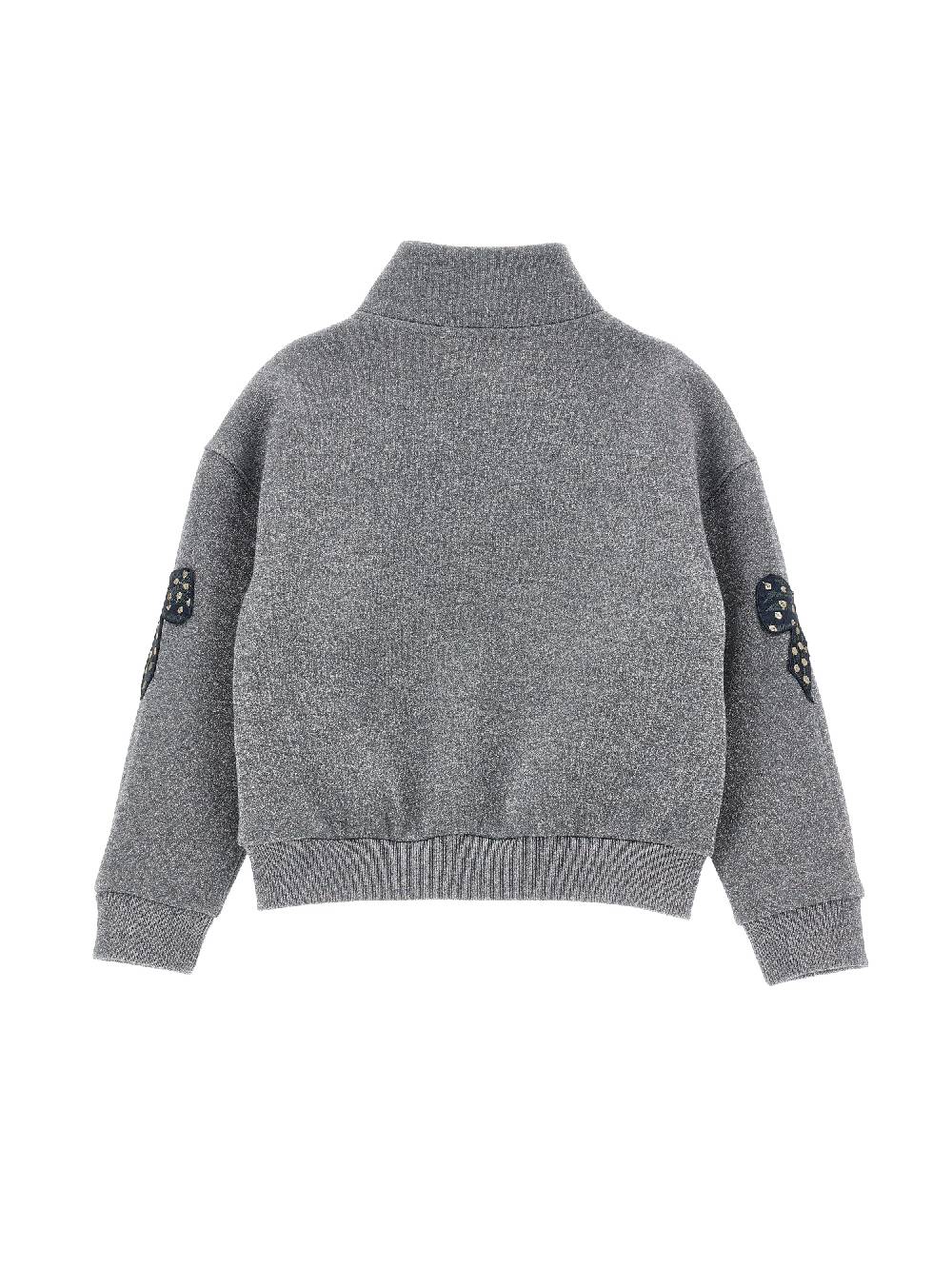 Monnalisa Felpa lurex con fiocchi Outlet