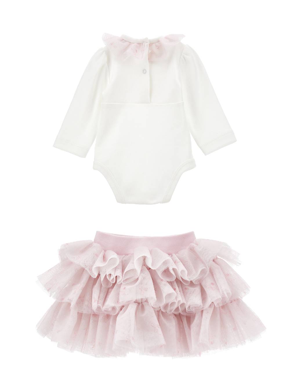 Monnalisa Completo 2 pezzi ricamato con tulle stampato Sottocosto