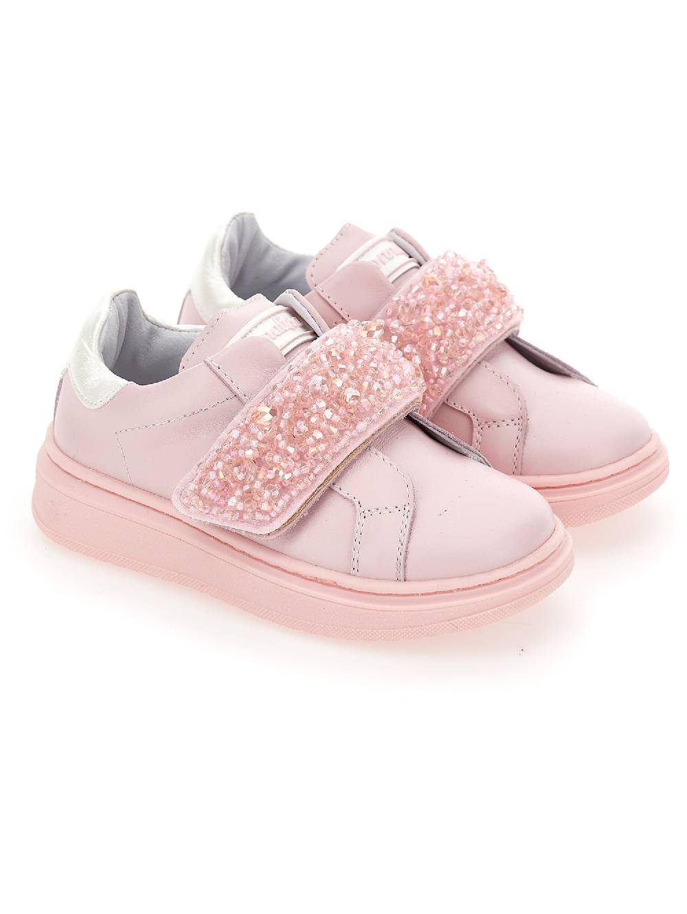 Monnalisa Sneakers pelle con strass degradé Economico