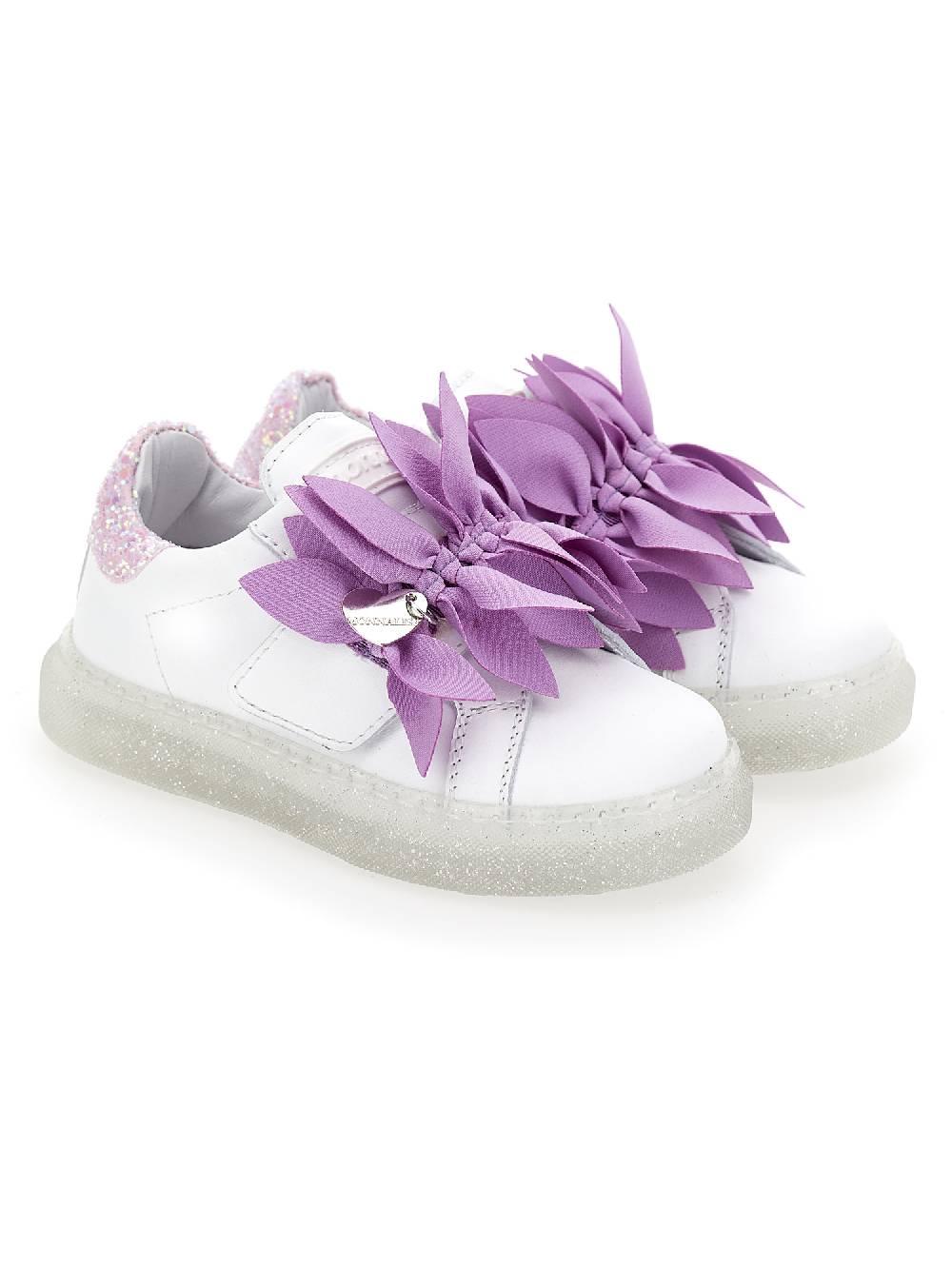 Monnalisa Sneakers pelle con petali In Vendita