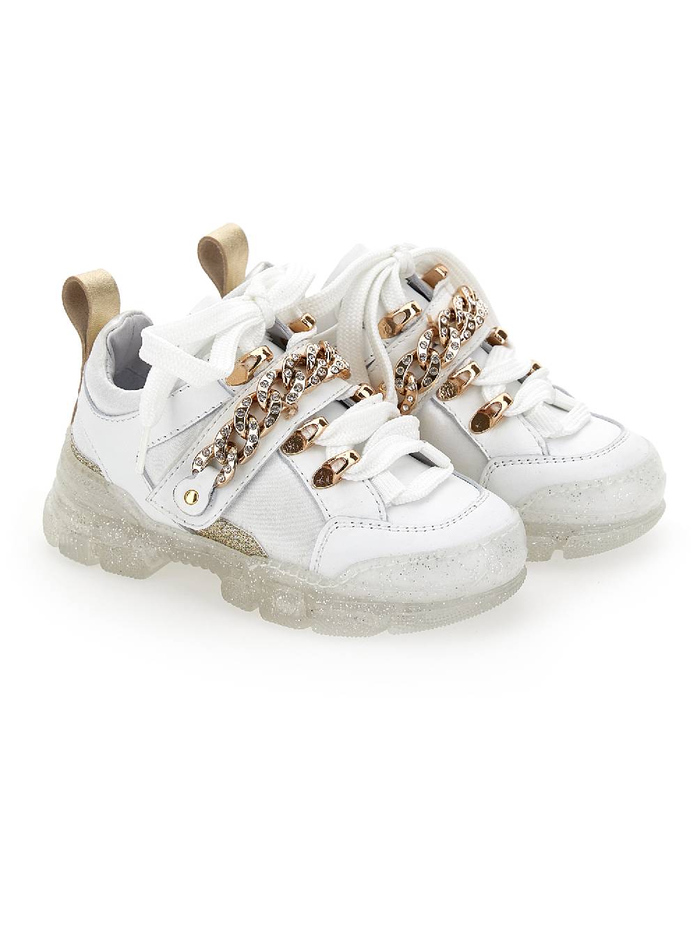 Monnalisa Chunky raso pelle con catena strass Vendite Flash