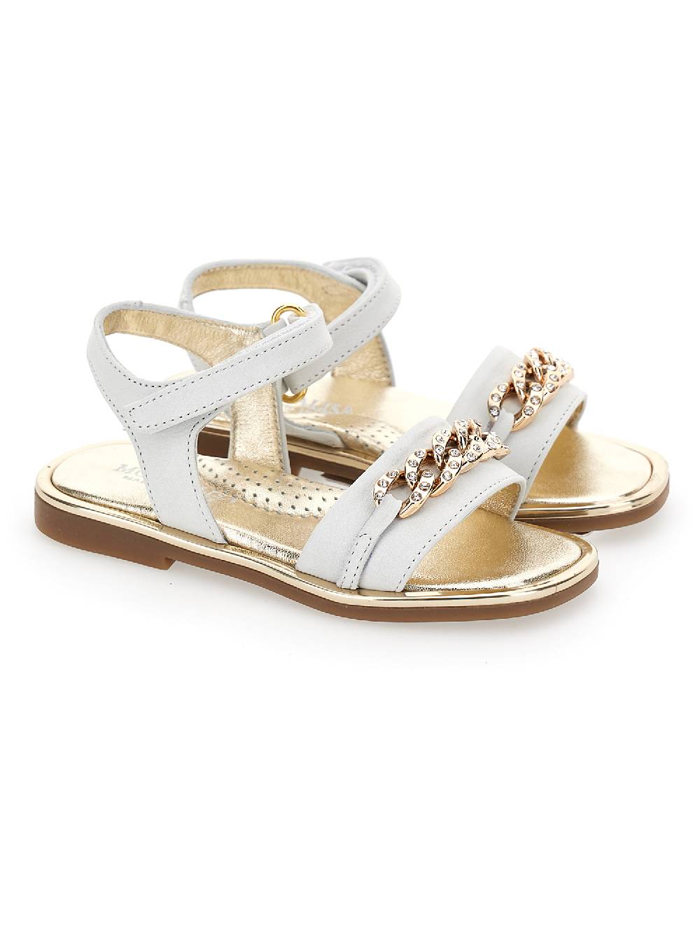Monnalisa Sandali nappa con catena strass Negozio