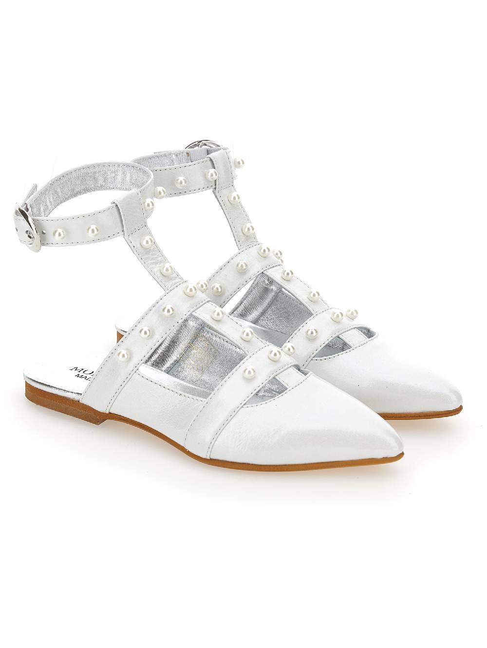 Monnalisa Slingback pelle con perle Italia