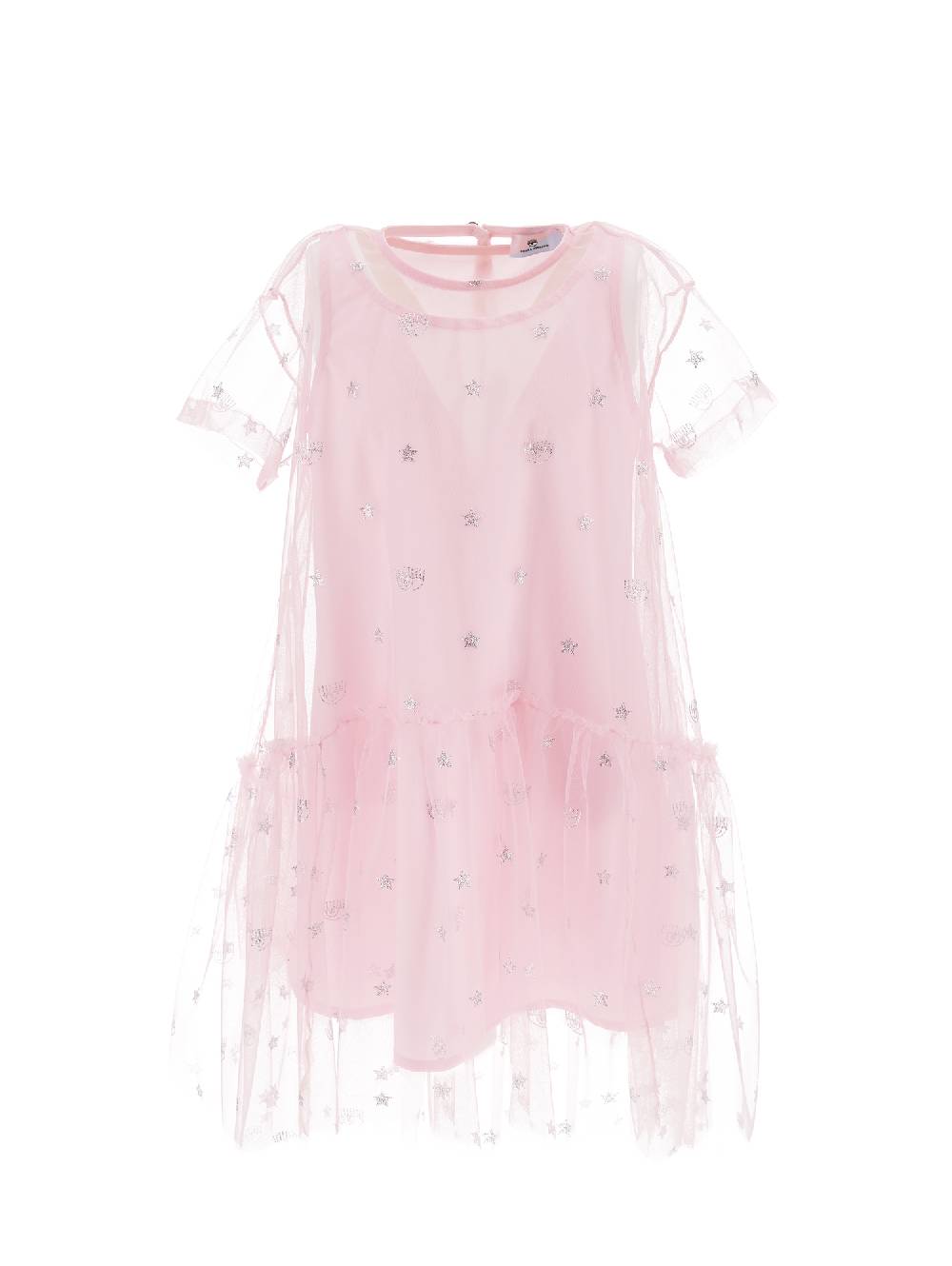 Monnalisa Abito in tulle Logomania all over