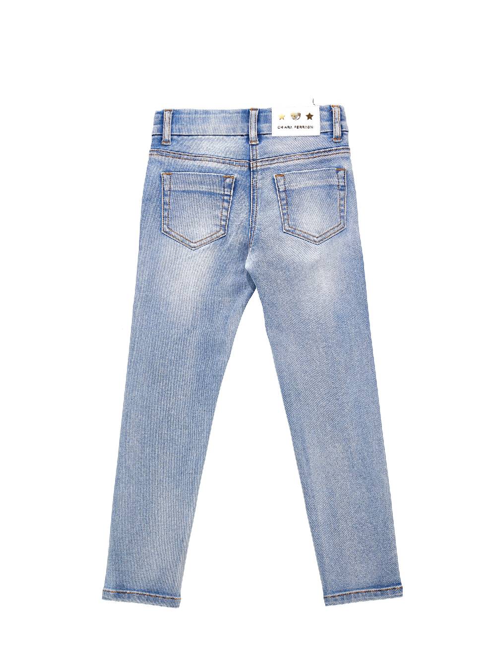 Monnalisa Jeans denim ricamo Logomania all over Offerte