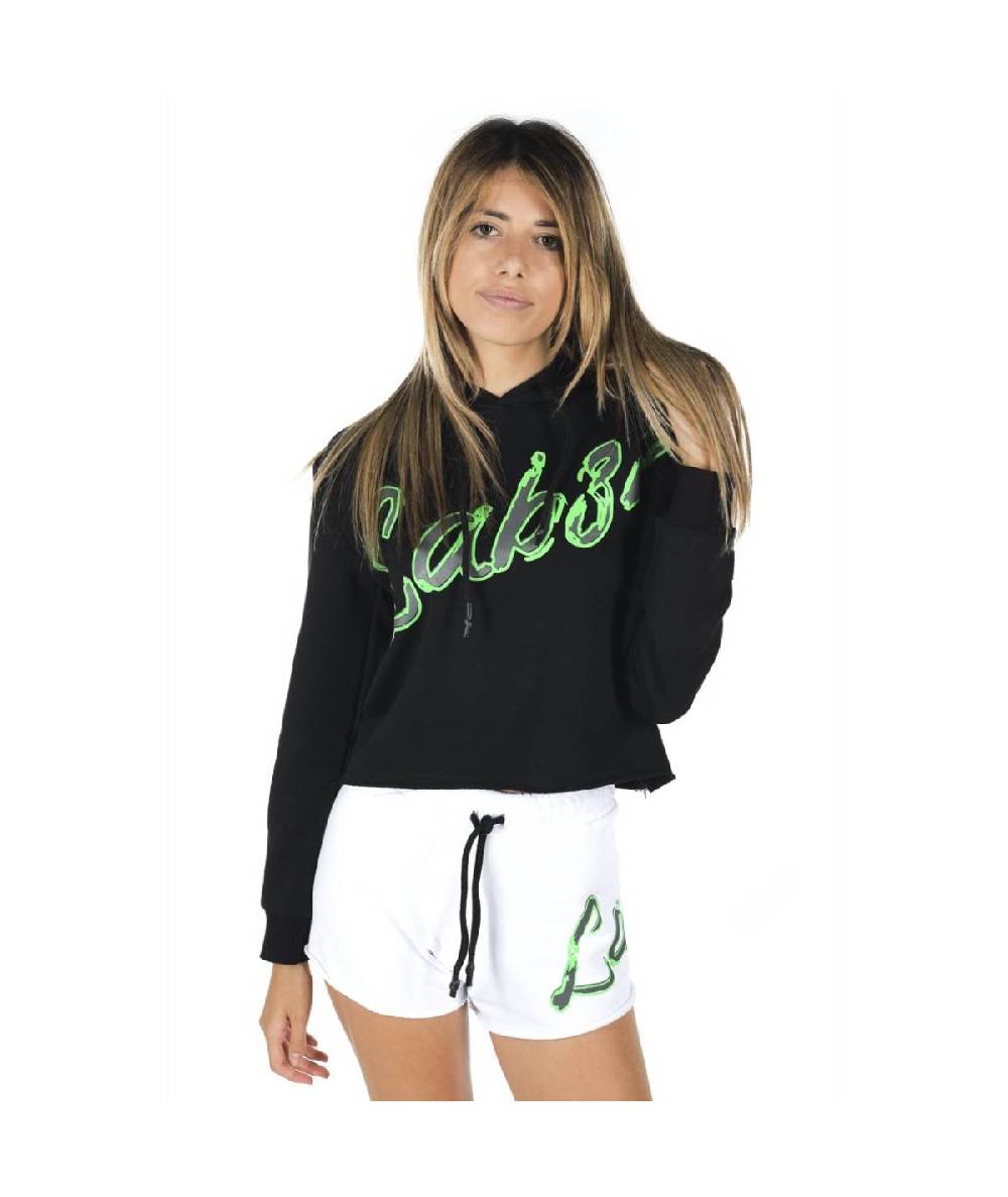 Lab84 FELPA CROP TOP CAPP Consegna Veloce