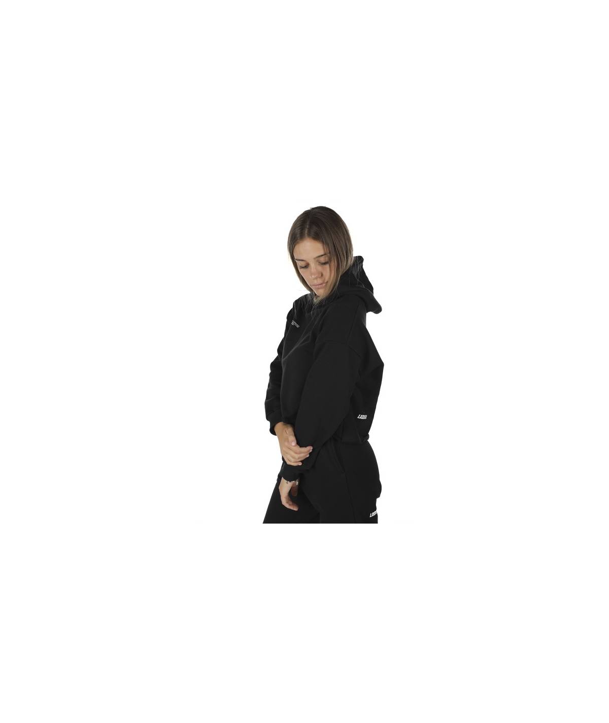 Lab84 FELPA CROP TOP CAPPUCCIO Prezzo Ridotto