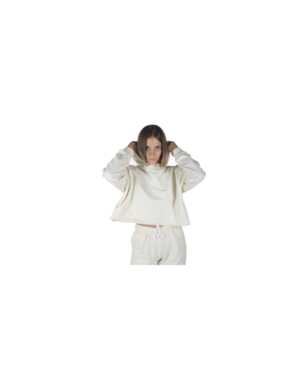 Lab84 FELPA CROP TOP CAPPUCCIO