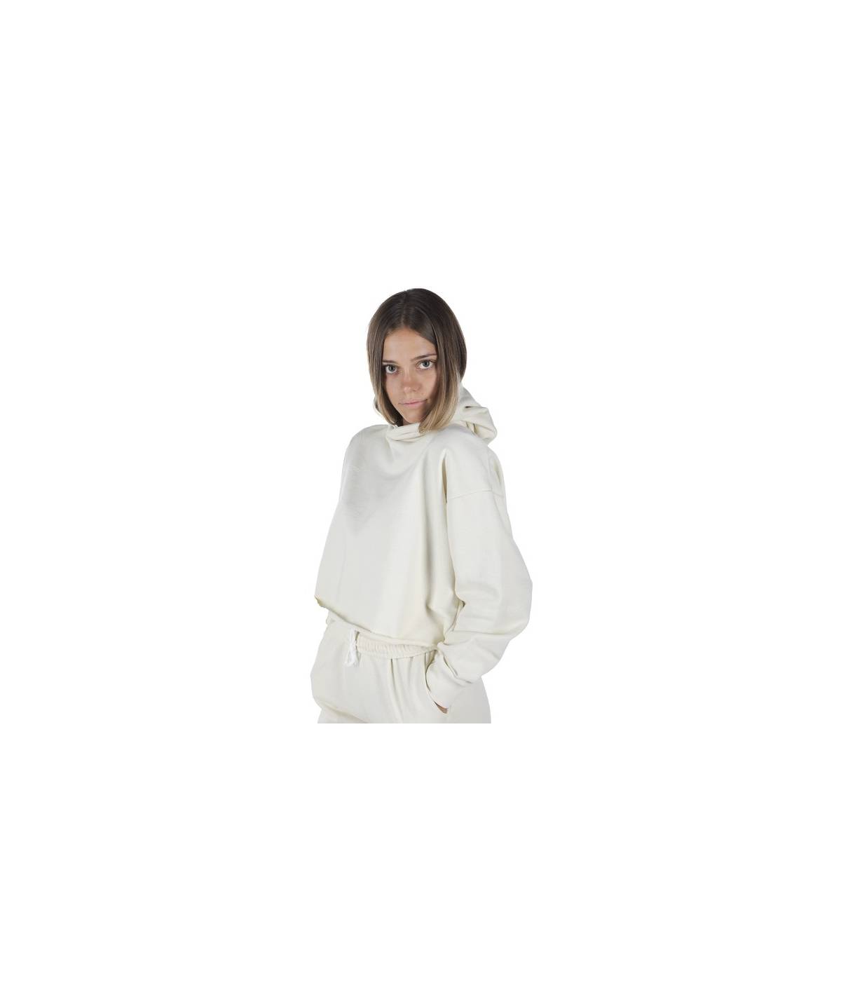 Lab84 FELPA CROP TOP CAPPUCCIO Sottocosto