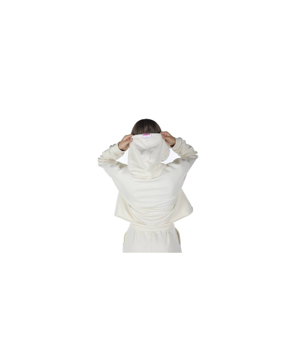 Lab84 FELPA CROP TOP CAPPUCCIO Sottocosto