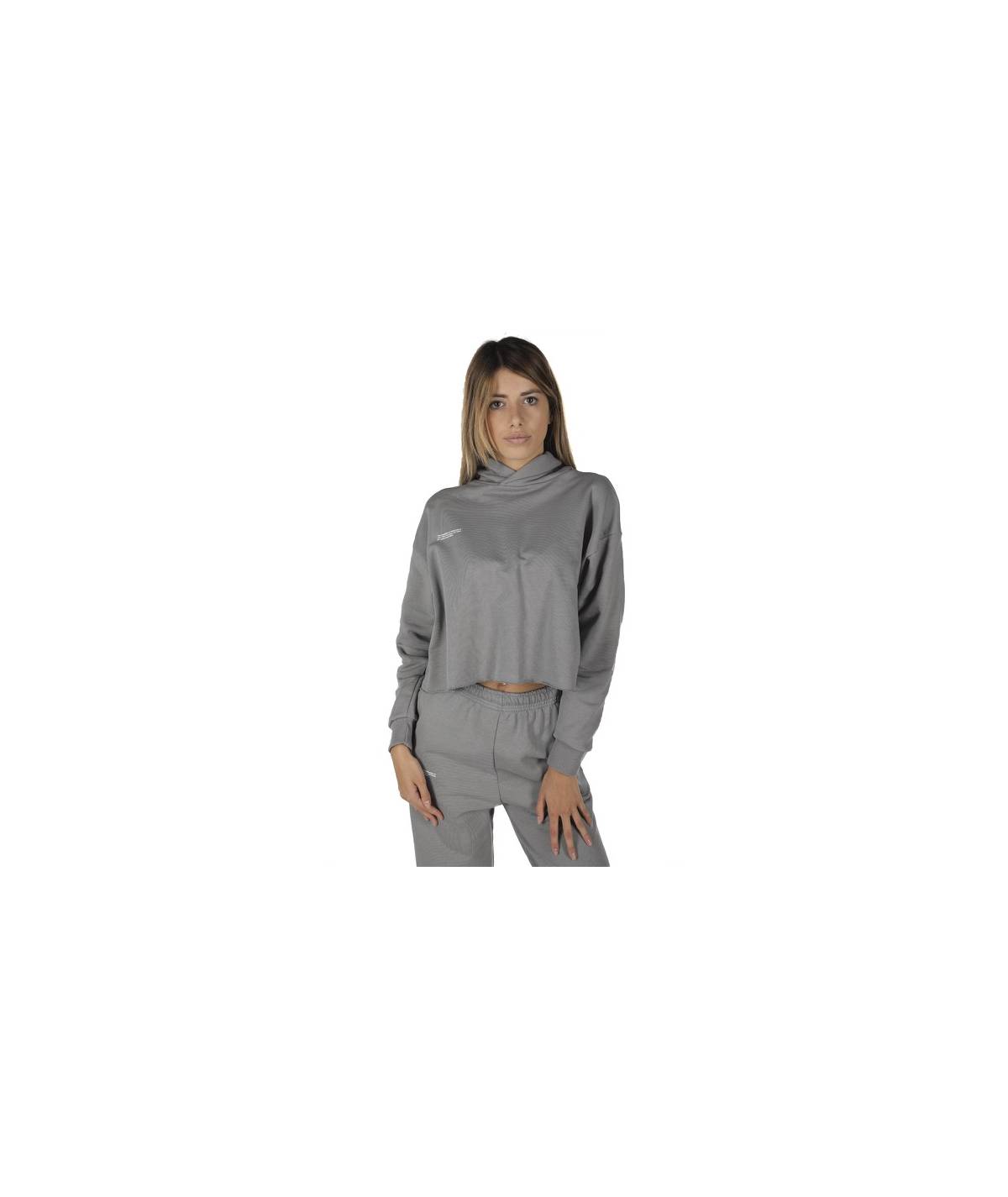 Lab84 FELPA CROP TOP CAPPUCCIO
