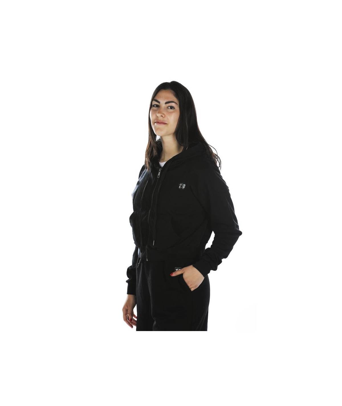Lab84 FELPA ZIP CROP TOP Presa