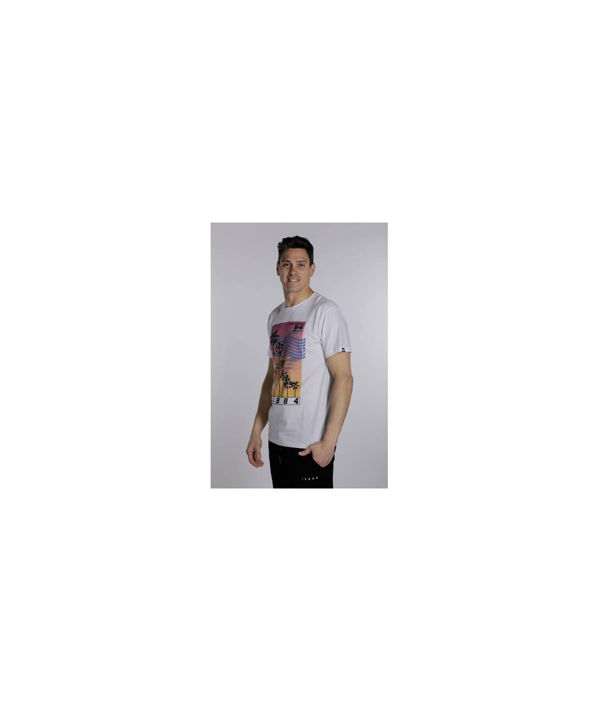Lab84 T-SHIRT GIROCOLLO STAMPA Nuova