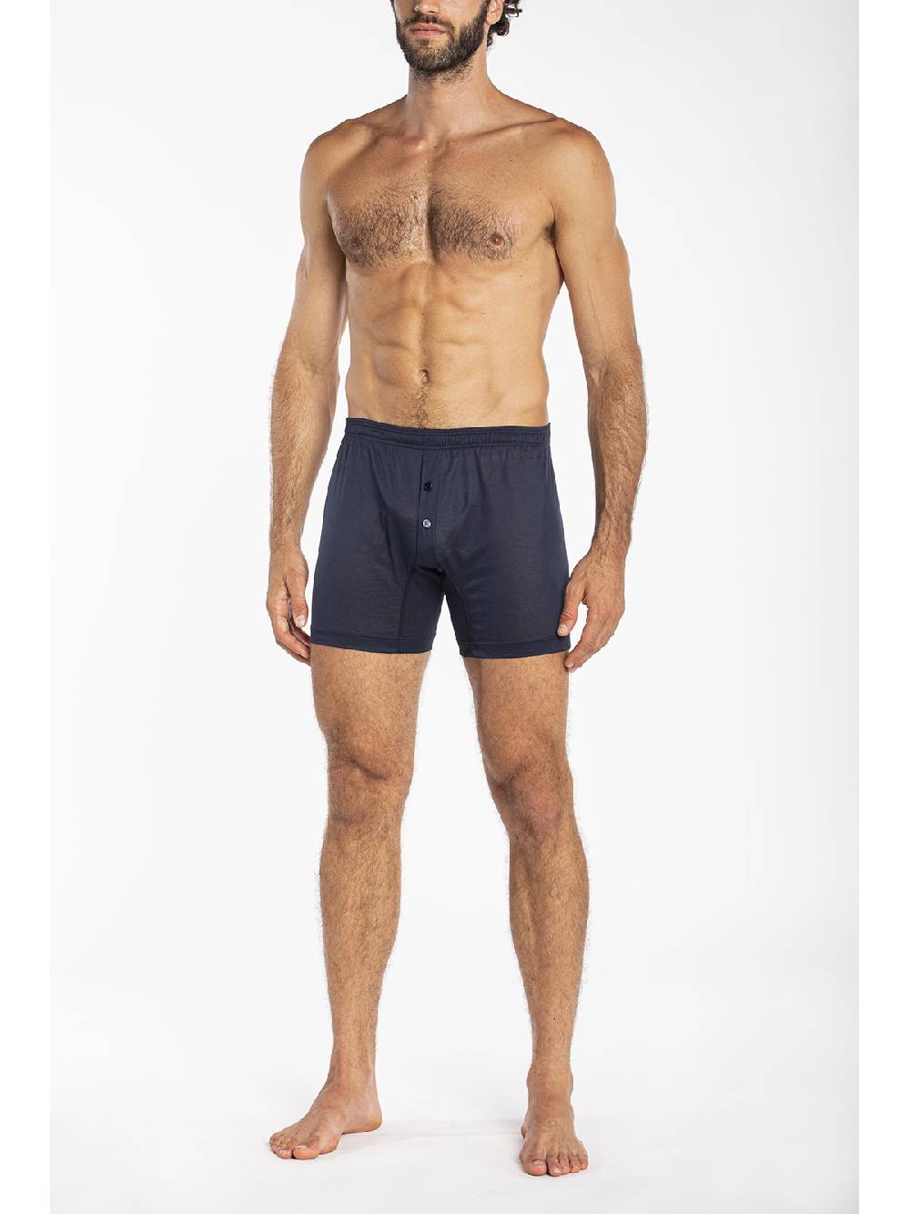 Julipet Boxer blu in jersey di puro cotone mercerizzato e gasato Sottocosto