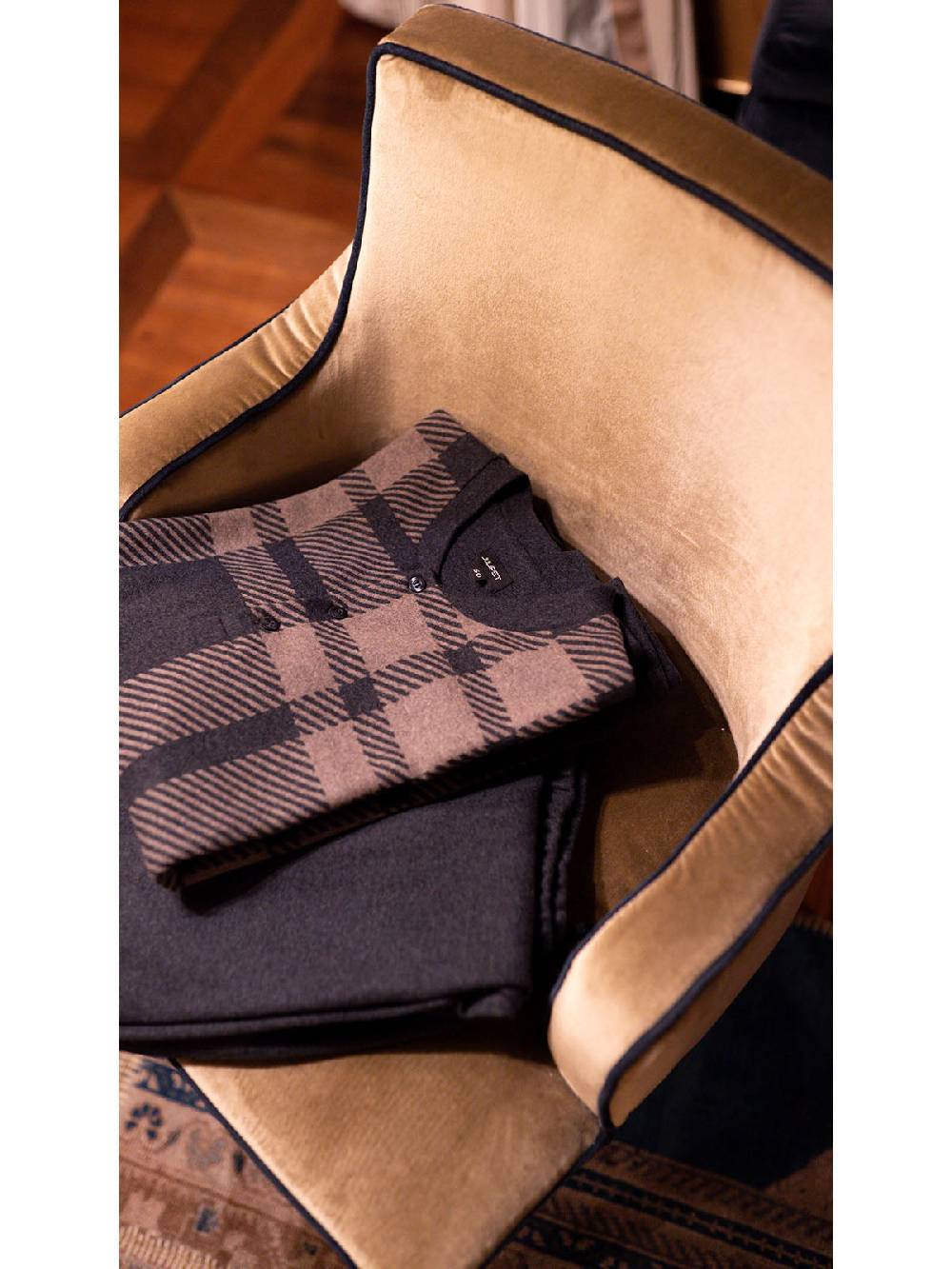 Julipet Pigiama serafino in confortevole jacquard di cotone Saldi Di Fabbrica