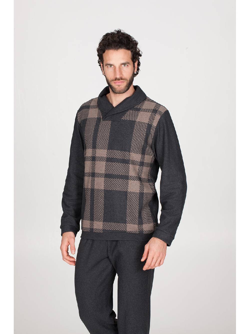 Julipet Pigiama collo incrociato in confortevole jacquard di cotone Promozione