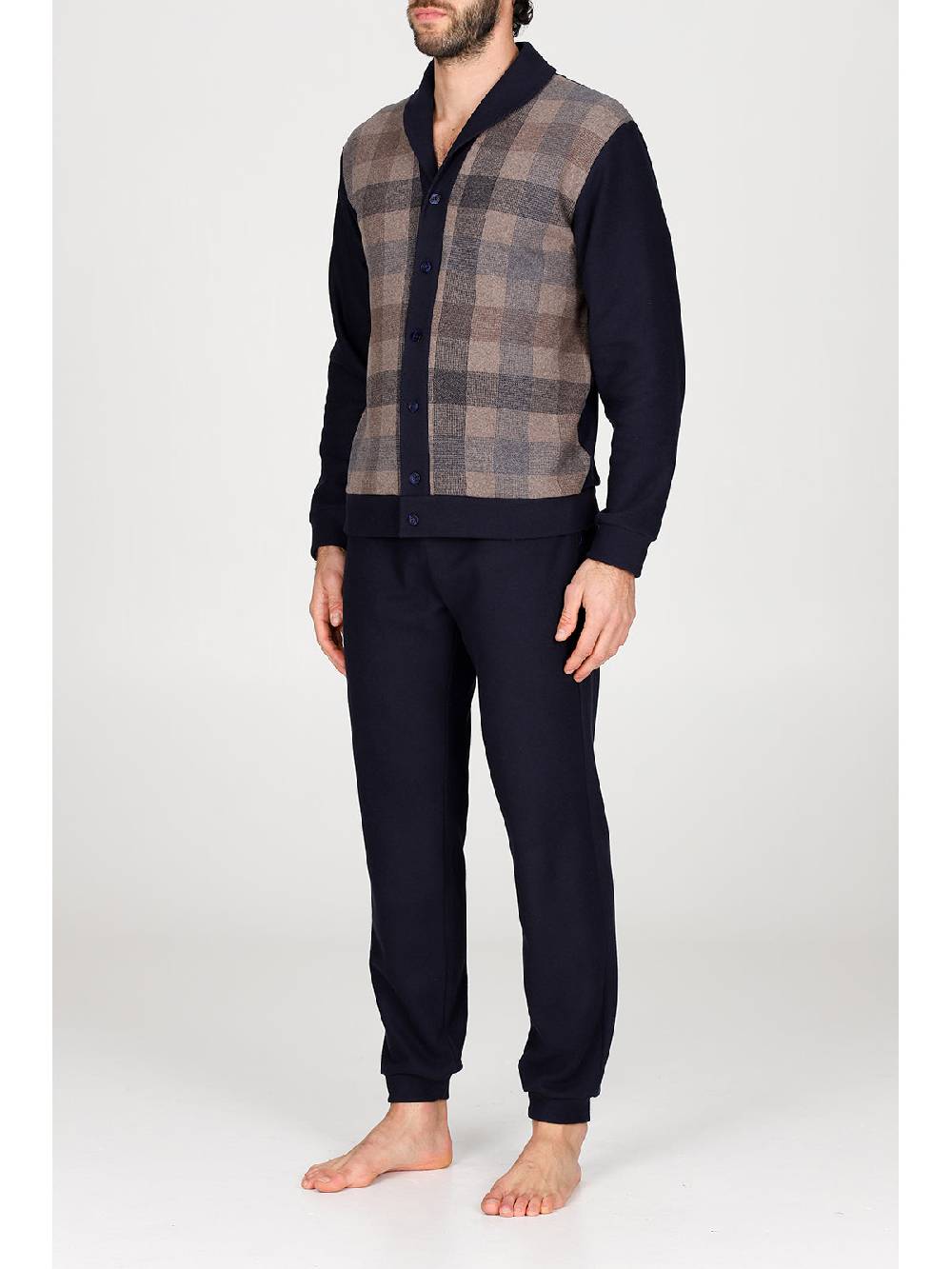 Julipet Pigiama cardigan in confortevole jacquard di cotone Pezzi Unici