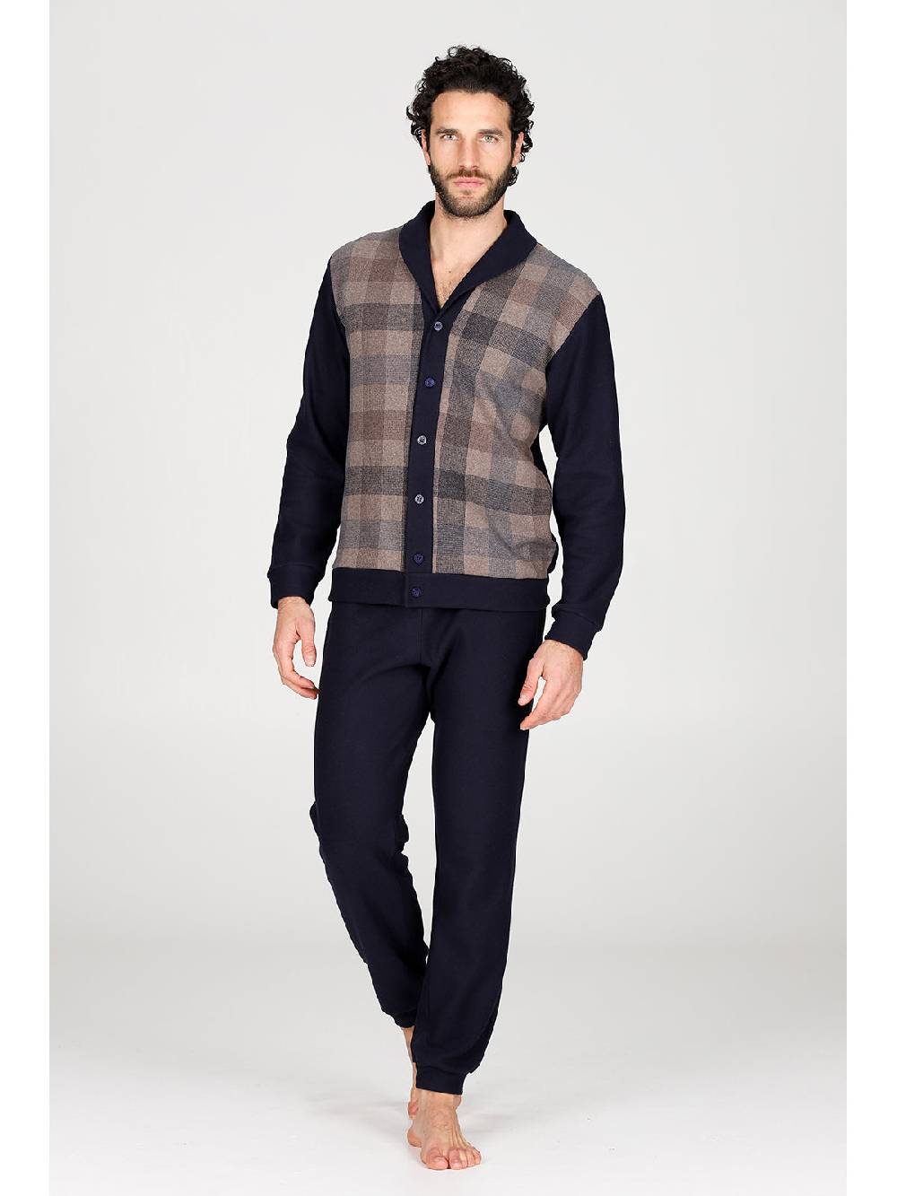 Julipet Pigiama cardigan in confortevole jacquard di cotone Pezzi Unici