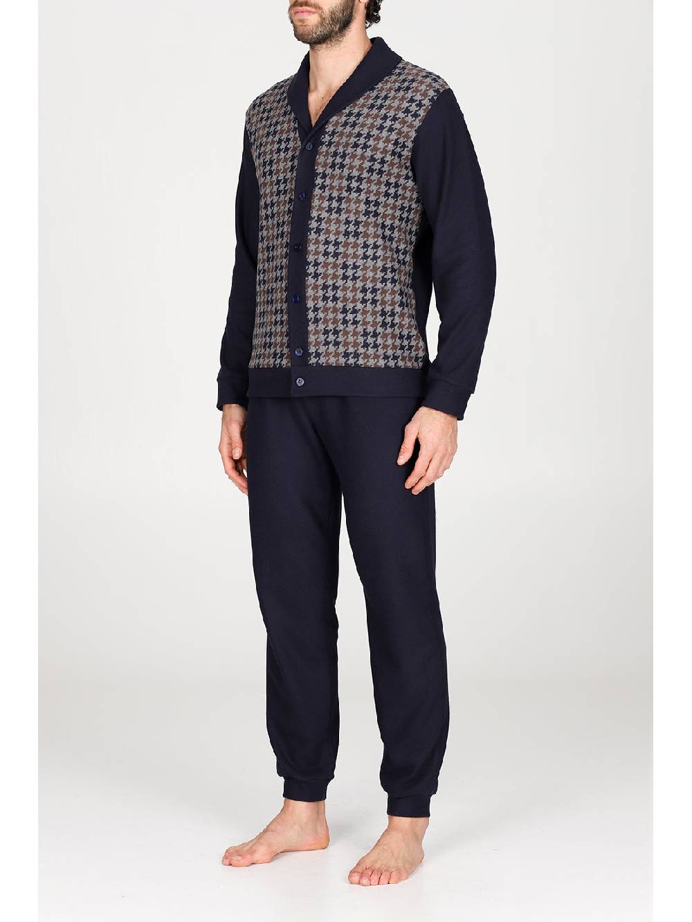 Julipet Pigiama cardigan in confortevole jacquard di cotone Qualità Garantita