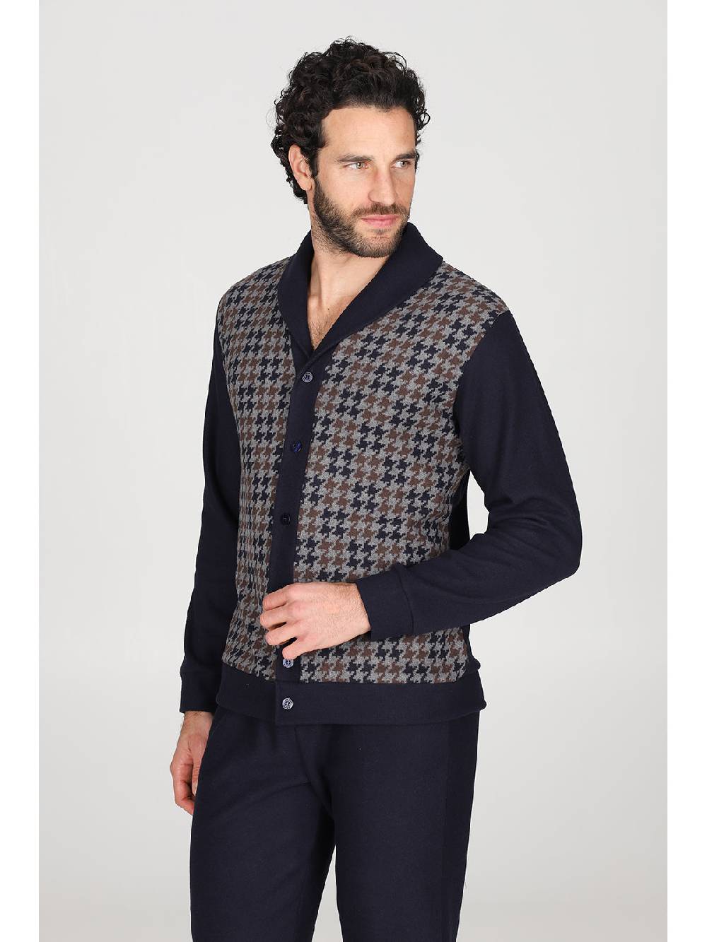 Julipet Pigiama cardigan in confortevole jacquard di cotone Qualità Garantita