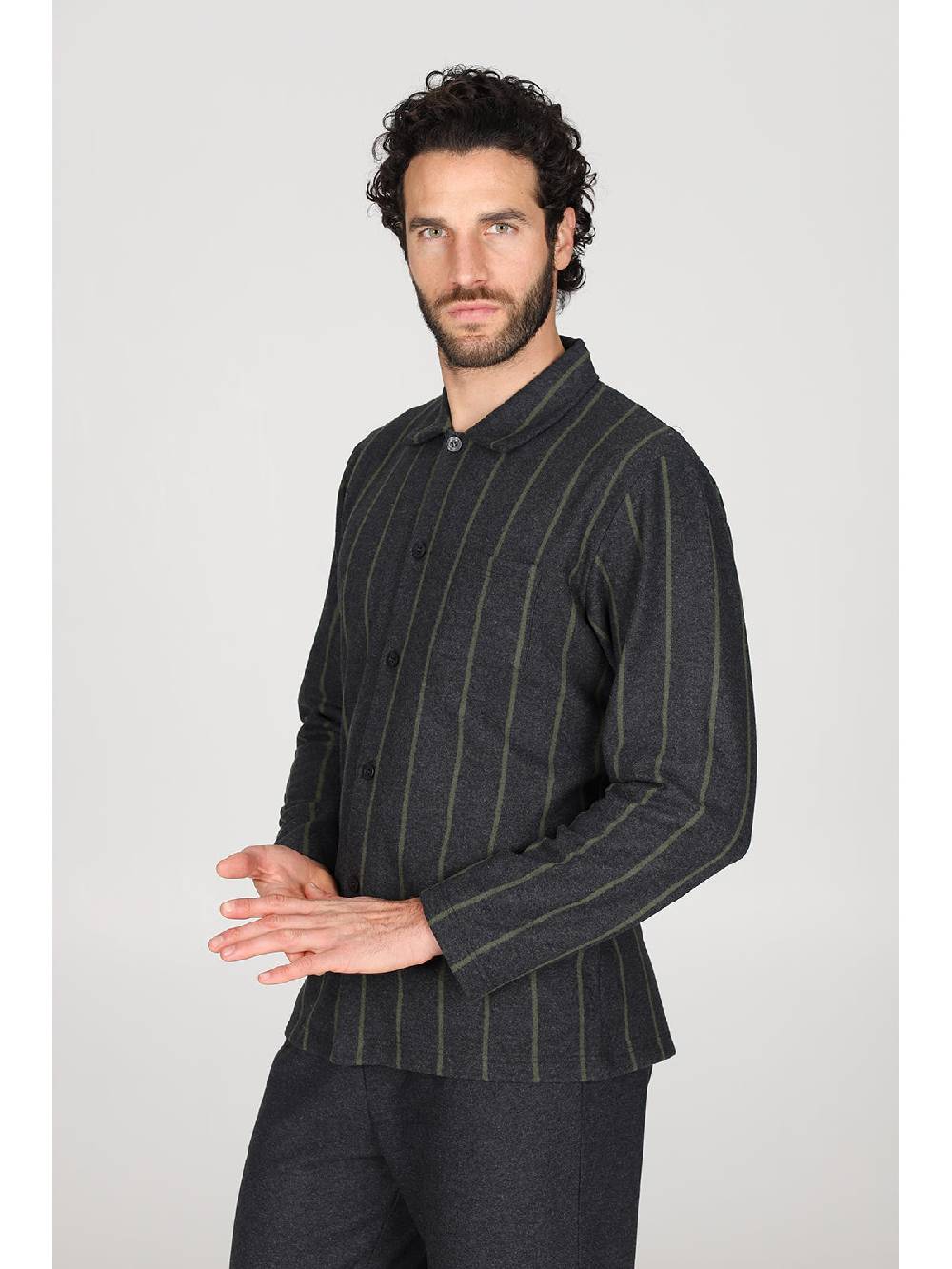 Julipet Pigiama cardigan in confortevole jacquard di cotone Vendita Economica