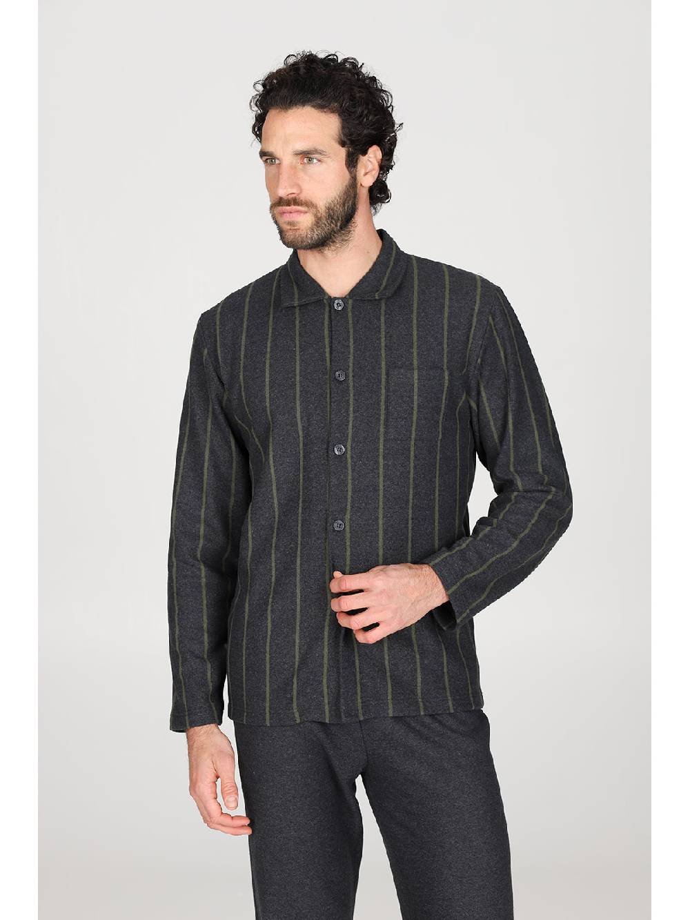 Julipet Pigiama cardigan in confortevole jacquard di cotone Vendita Economica