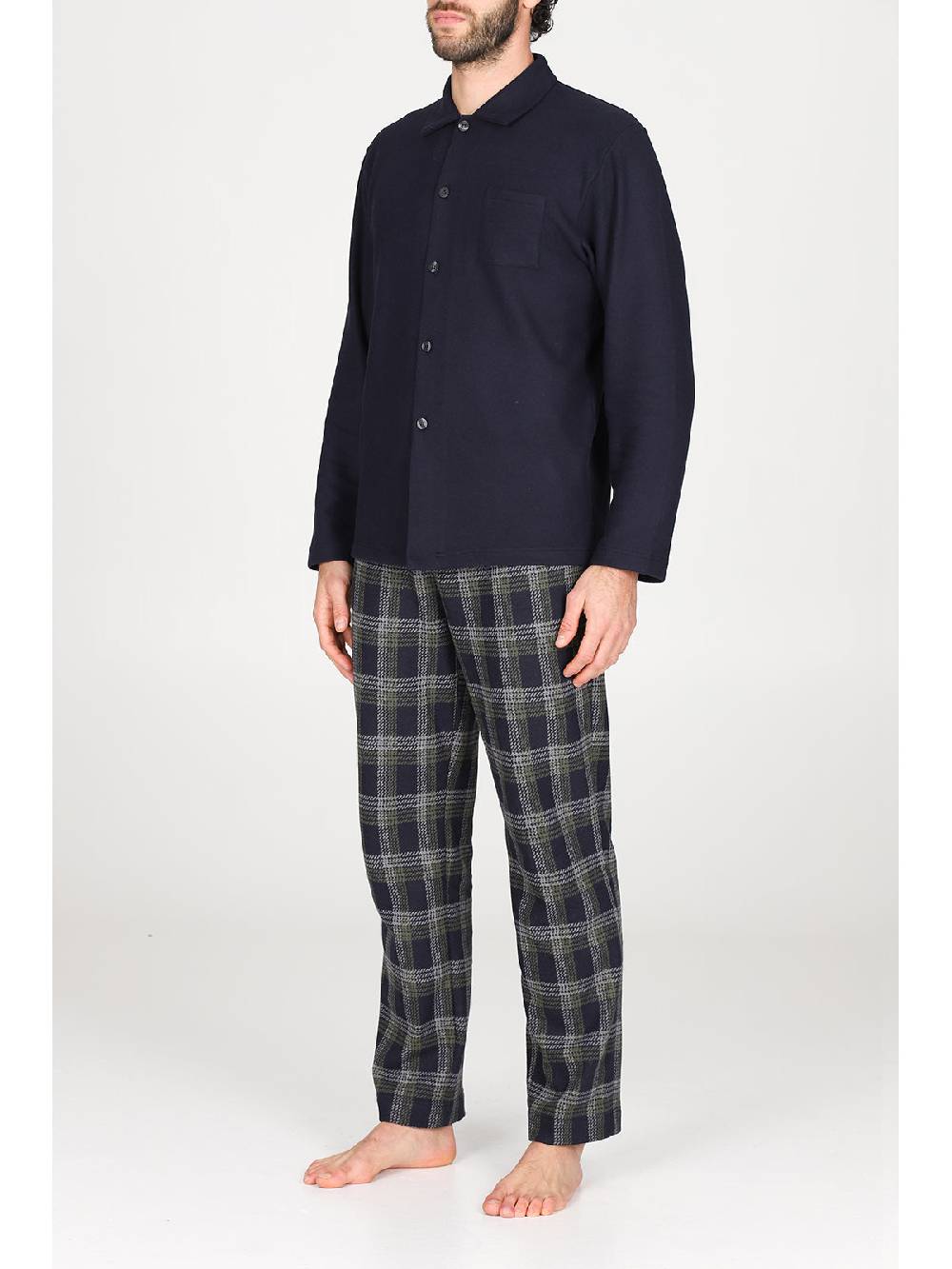 Julipet Pigiama cardigan in confortevole jacquard di cotone Saldi Di Fabbrica