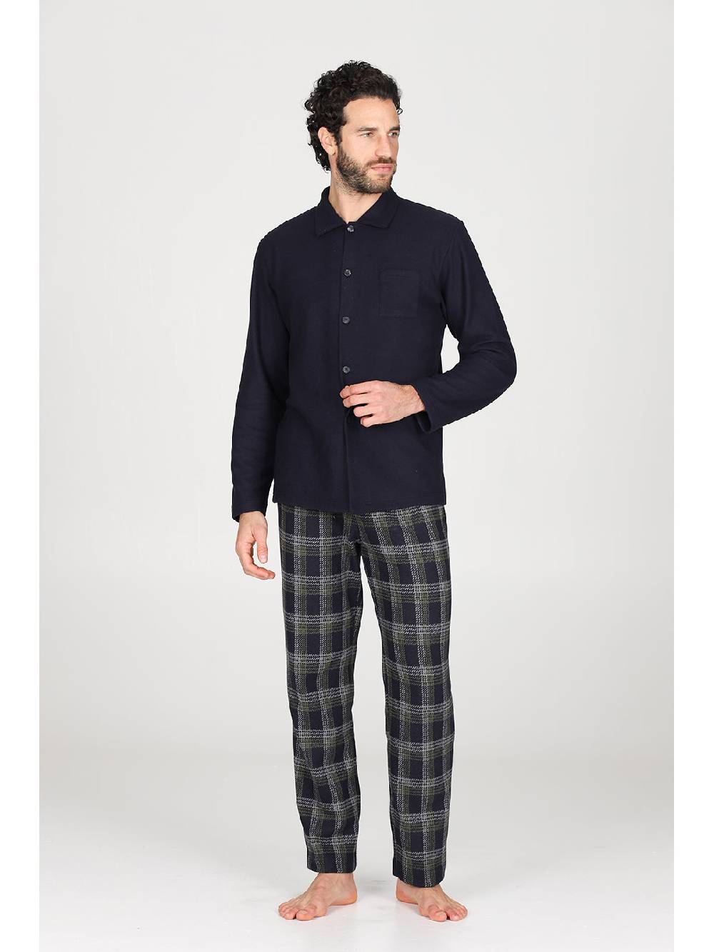 Julipet Pigiama cardigan in confortevole jacquard di cotone Saldi Di Fabbrica