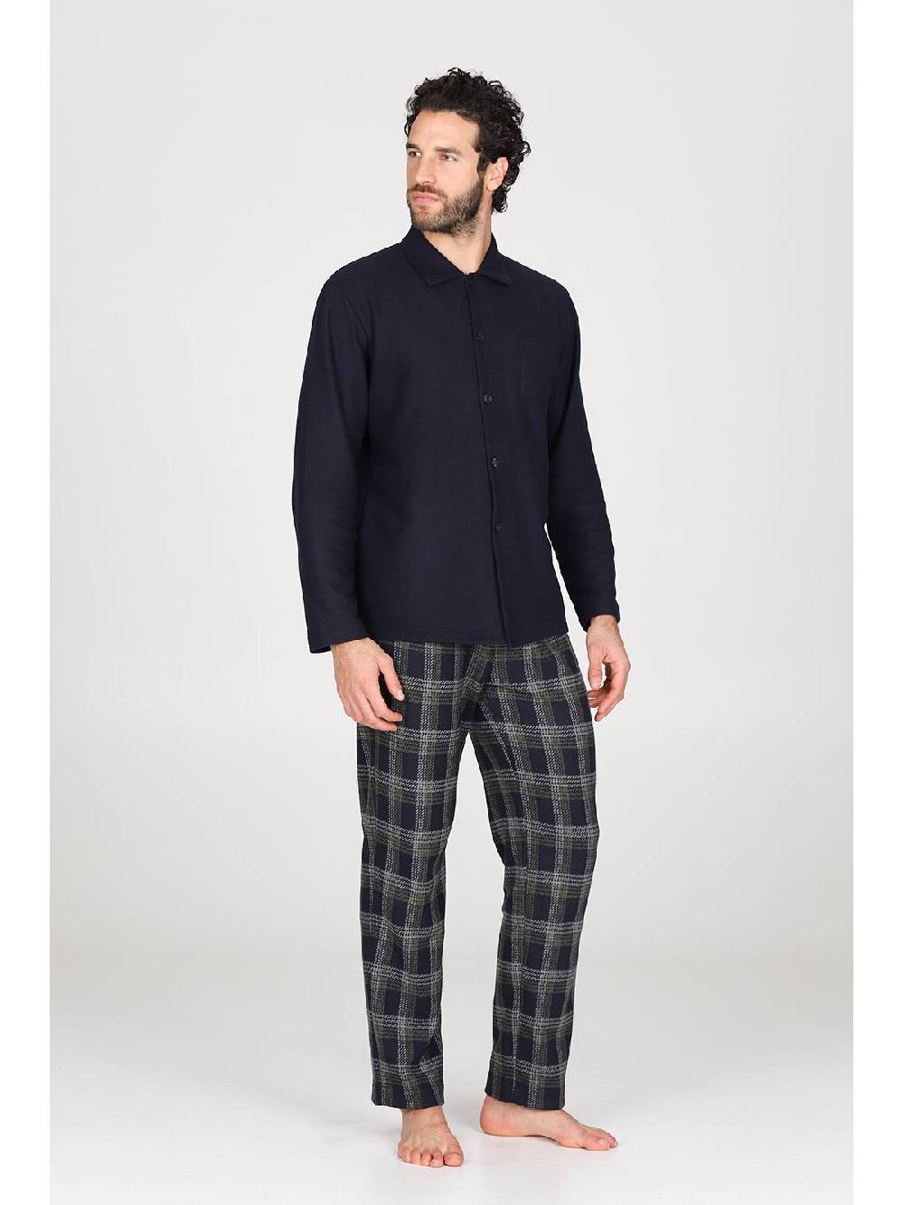Julipet Pigiama cardigan in confortevole jacquard di cotone Saldi Di Fabbrica