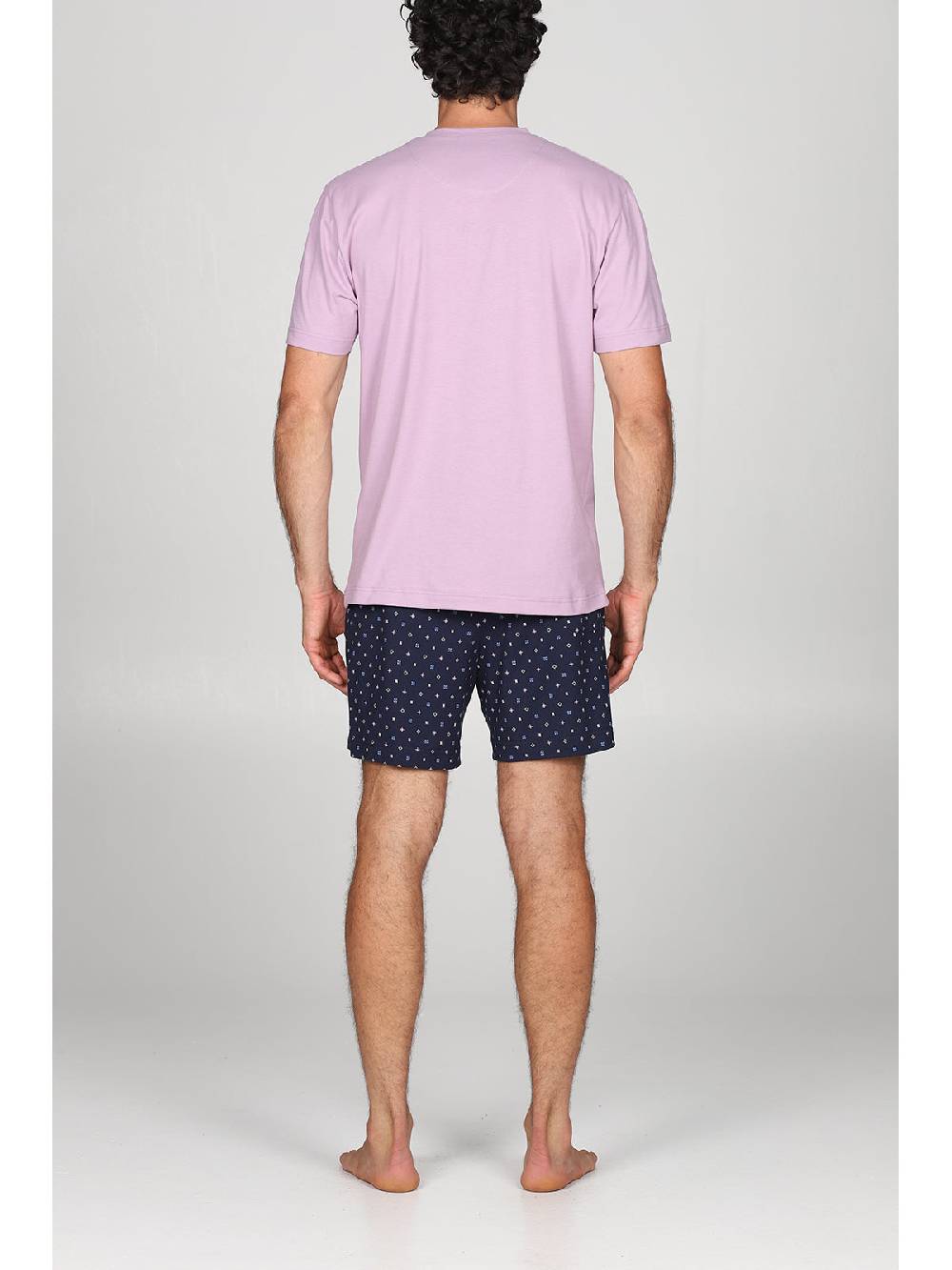 Julipet Pigiama corto in traspirante jersey di puro cotone fantasia tetris nei pantaloncini In Saldo
