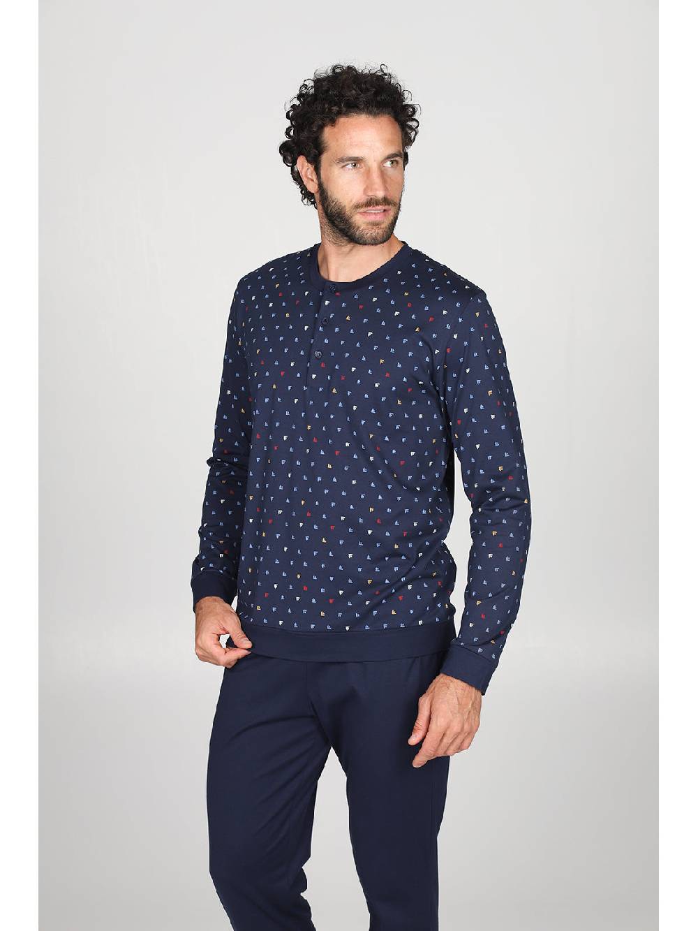 Julipet Pigiama in fantasia in leggerissimo jersey di puro cotone con disegno "barche" Offerte