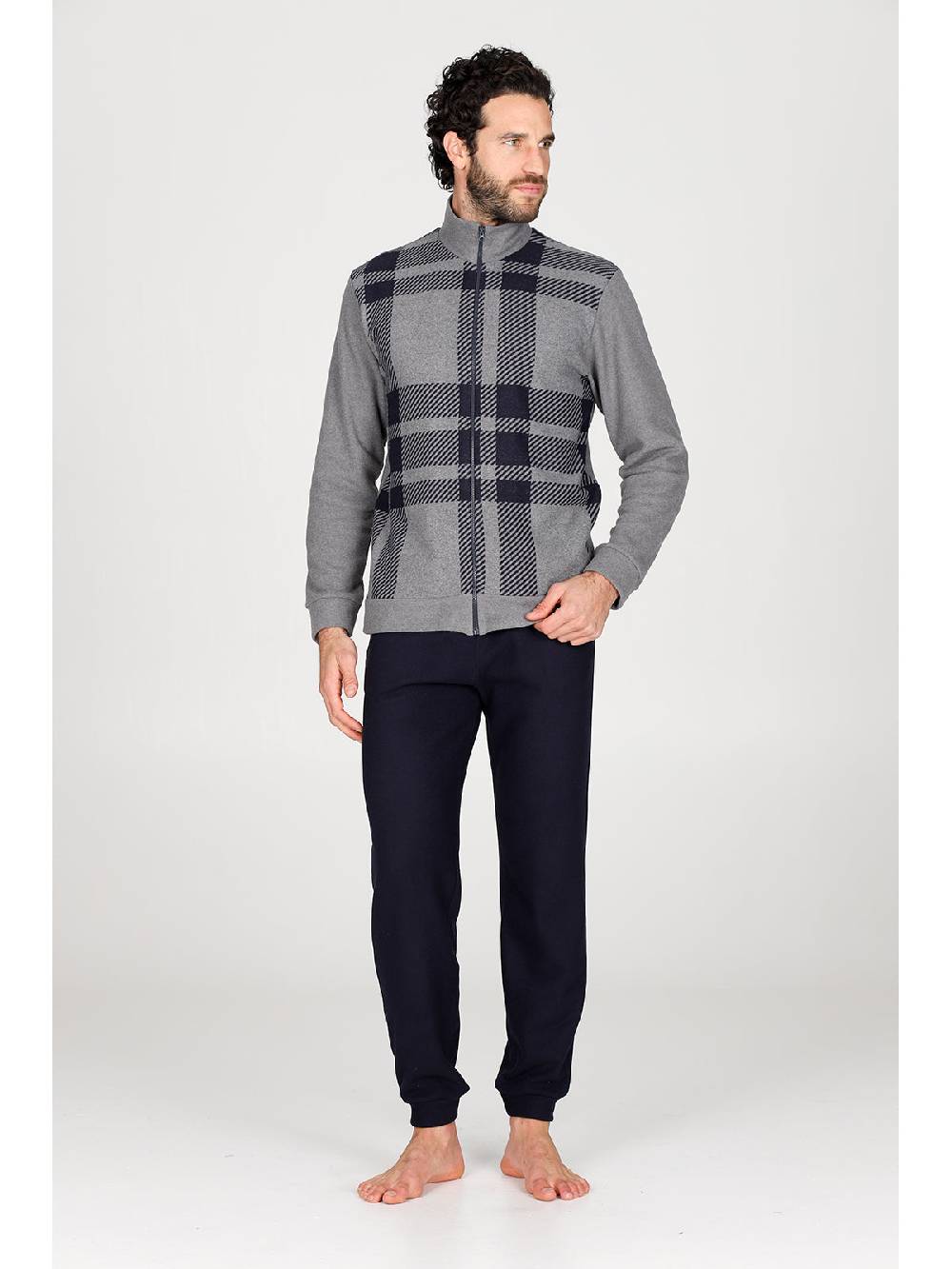 Julipet Pigiama con zip in confortevole jacquard di cotone Promozione