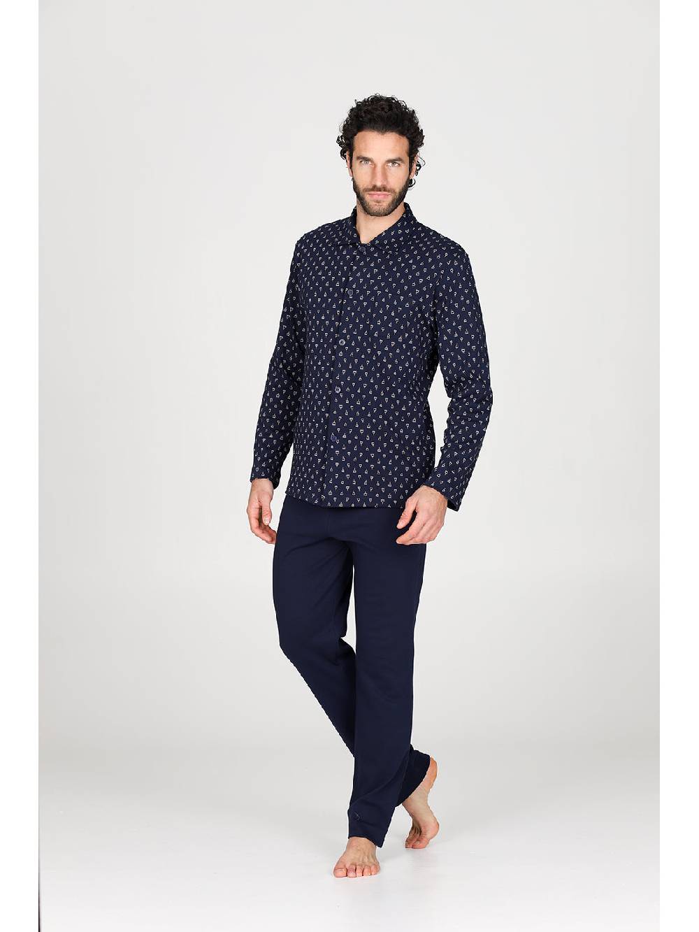 Julipet Pigiama cardigan in caldo interlock di puro cotone Negozi Online