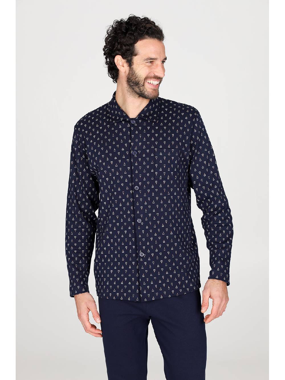 Julipet Pigiama cardigan in caldo interlock di puro cotone Negozi Online