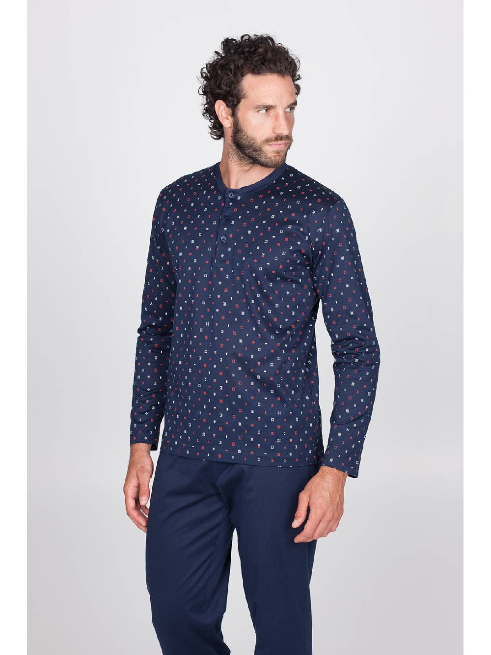 Julipet Pigiama serafino in setoso puro cotone mercerizzato In vendita