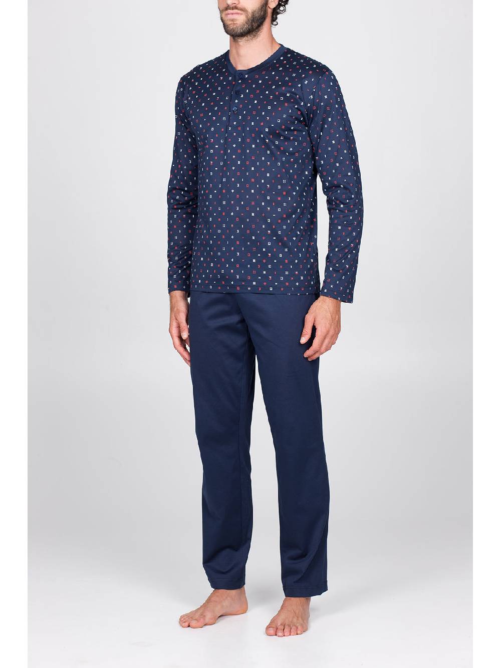 Julipet Pigiama serafino in setoso puro cotone mercerizzato In vendita