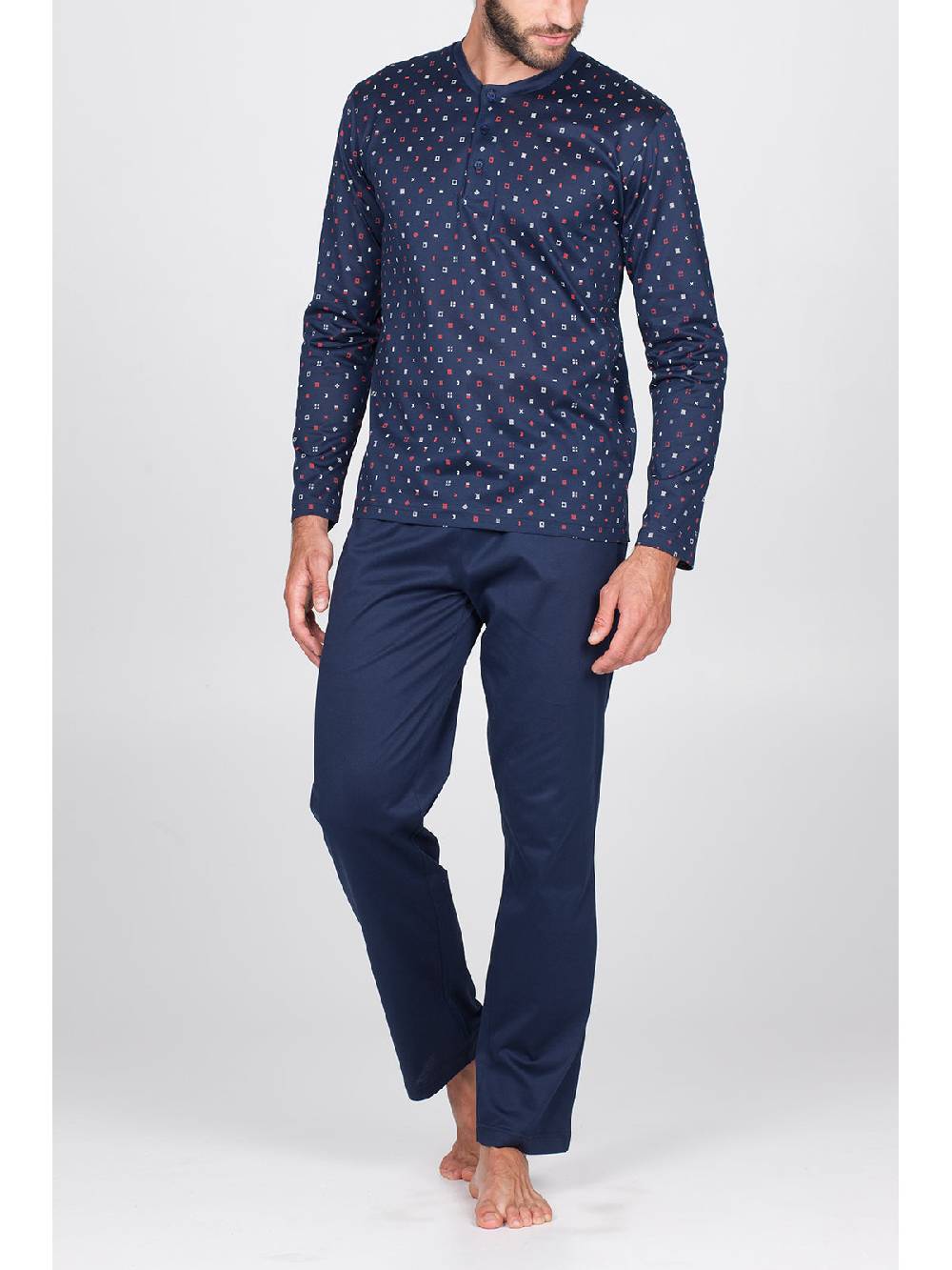 Julipet Pigiama serafino in setoso puro cotone mercerizzato In vendita