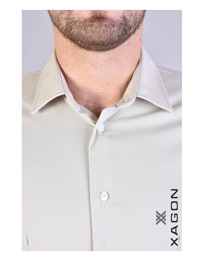 La haine inside us CAMICIA PAMATE Stretch Slim Fit Beige Online