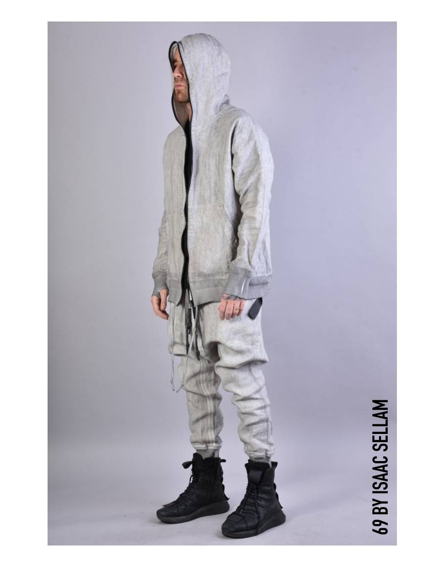 La haine inside us ZIPPY HOOD LINEN Grey Consegna Veloce