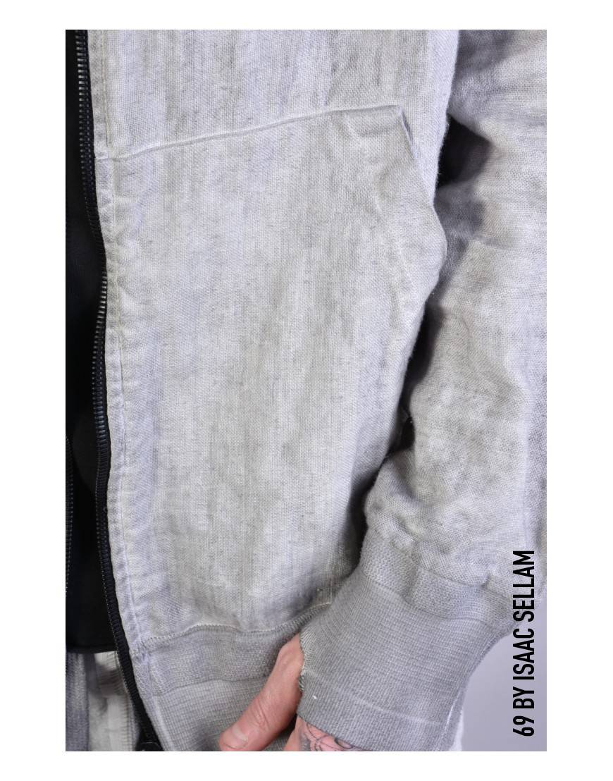 La haine inside us ZIPPY HOOD LINEN Grey Consegna Veloce