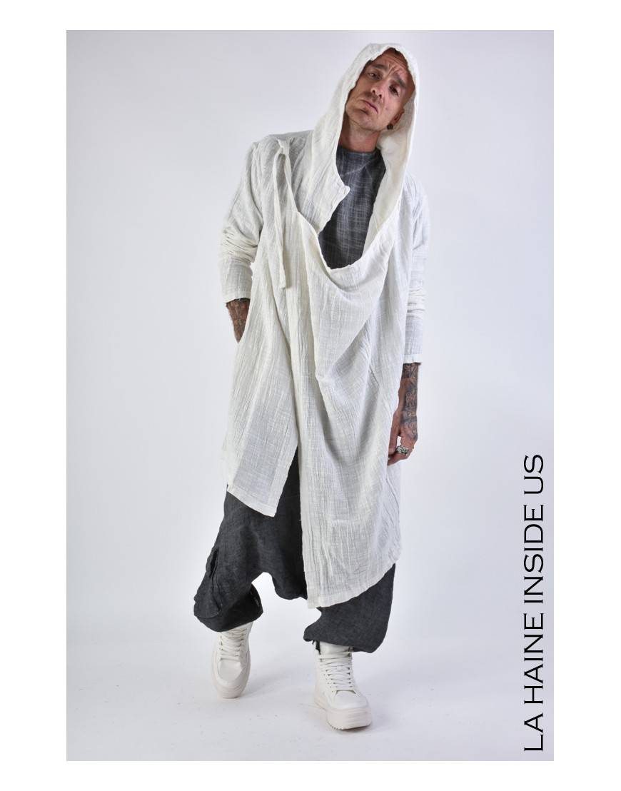 La haine inside us 3J LM164 CARDIGAN UNISEX U Bianco Fornitura limitata